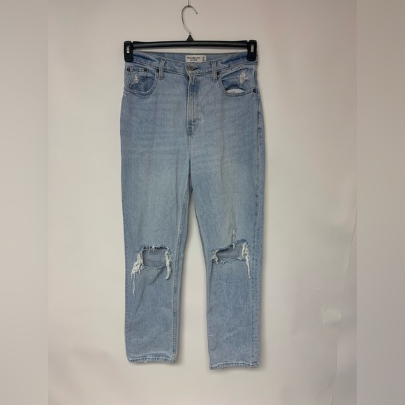 Abercrombie & Fitch jeans SZ 8R  90’s straight ultra  high rise distressed  y2k - Picture 1 of 12